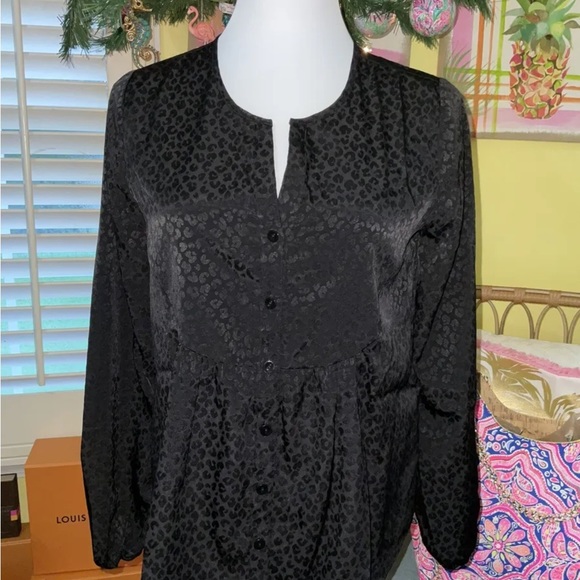 Lilly Pulitzer NWT Hensley Leopard Jacquard Top Onyx $128 Size XXS - Picture 7 of 11
